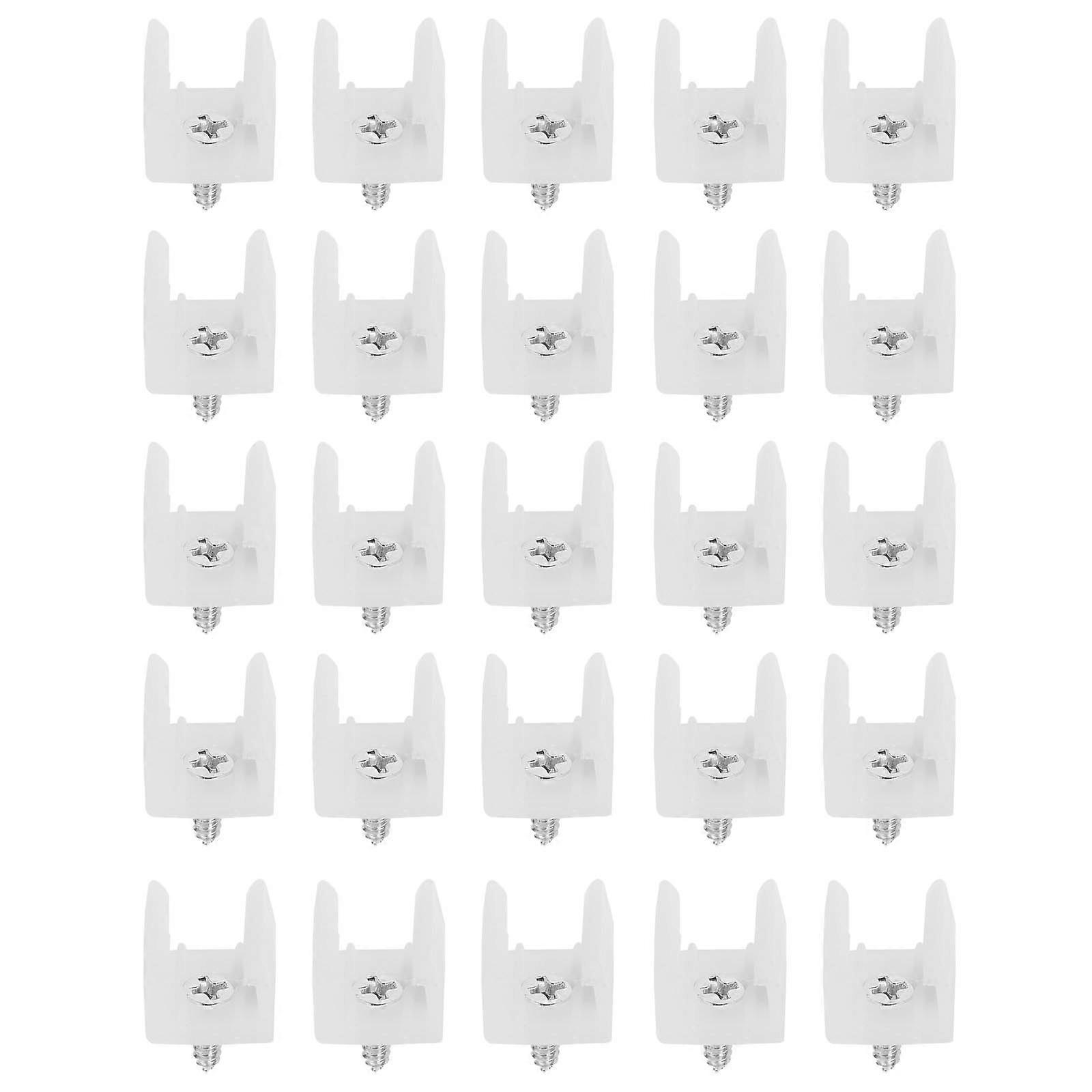 LED Light Strips Clips PP Iron Clips for Mounting 100Pcs White Lights