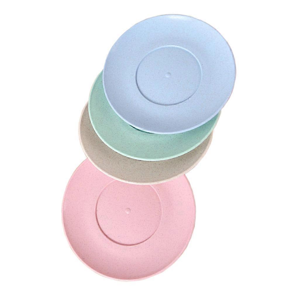 Fruit Snack Plate PP Material Degradable Space-saving Tableware 4Pcs