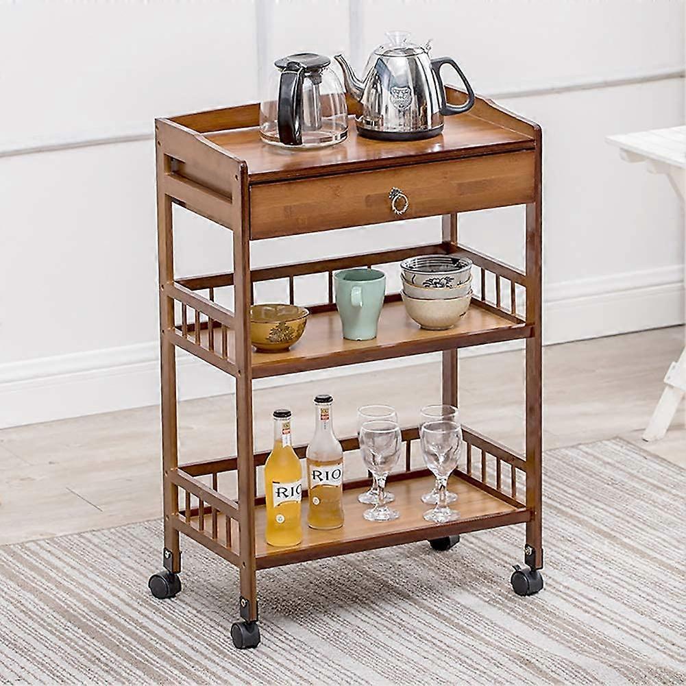 3 Tier Kitchen Trolley with Wheels, ColorCoded Organization and Rolling Serving Cart Storage