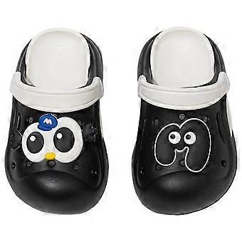 Kleinkind-Clogs für Jungen und Mädchen, kleine Kinder, Sandalen, Sommerschuhe für Strand, Pool, Wasserschuhe, Duschpantoffeln, Schwarz, 10-10,5 Jahre