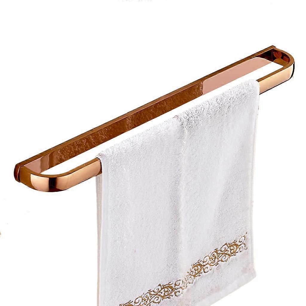 Wall Mounted Rose Gold Bathroom Towel Rack Single Layer Copper Holder
