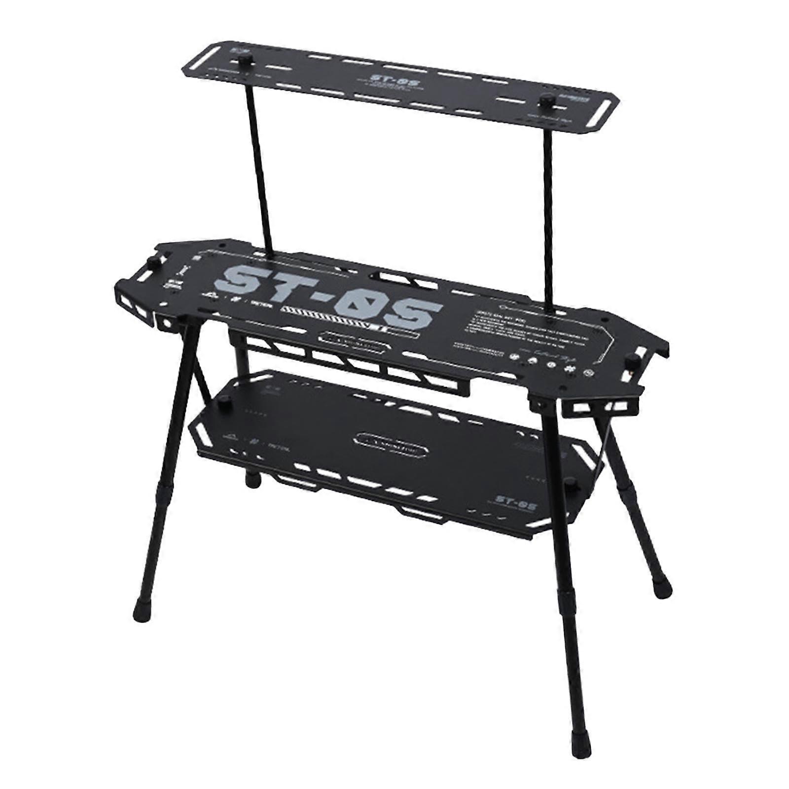 Camping Table Foldable Grill Table with Adjustable Height, Compatible with IGT Modular, and Durable Surface