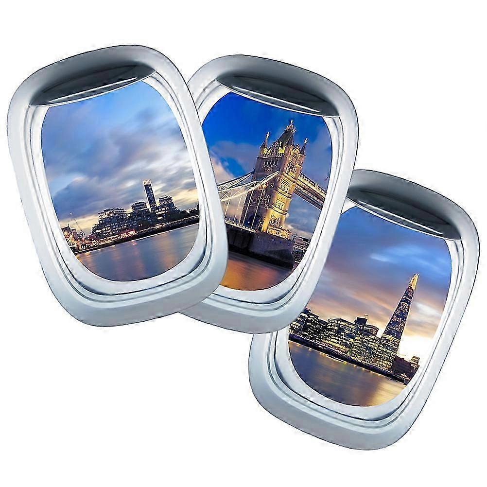 Window Decal Airplane Window Stickers for Decor 3Pcs PVC Assorted