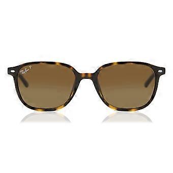 Ray-Ban RB2193 Leonard Polarized 902/57 Full Rim Havana Unisex Wayfarer Zonnebril UV3 Gepolariseerd Origineel