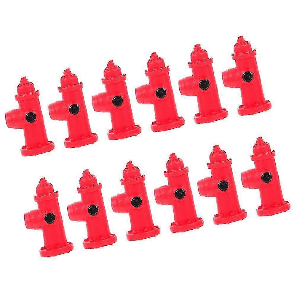 Traffic Road Fire Hydrant Model compatible with Table Decor 12Pcs Resin Fire Hydrant