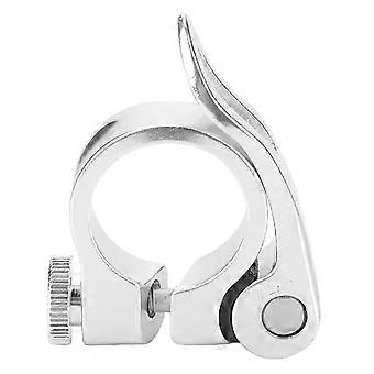 Road Bike Mountain Terrain Bicycle Aluminum Alloy Seatpost Seat Post Clamp Quick Release Silver 26-27