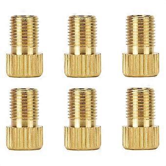 6 PCS Brass to Valve Adapters - Easily Inflate Tires with Standard Bike Pumps, Air Compressors, and More - Essential Bicycle Tools and Accessories Yel