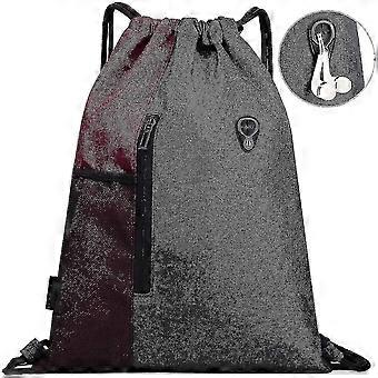 Waterdichte Unisex Oxford-rugzak met ritssluiting met trekkoord en vak voor waterfles