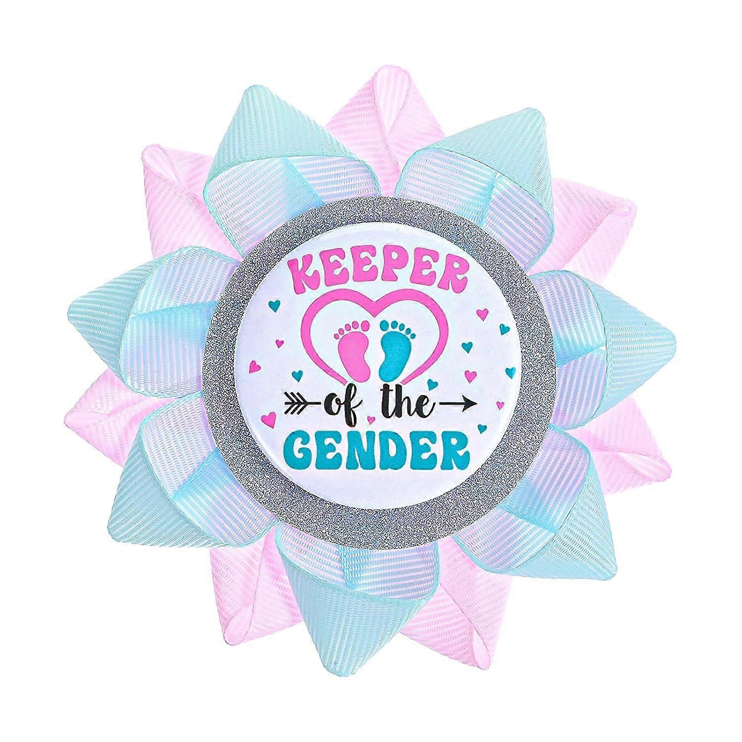 Broche « Gardien du sexe », décorations pour fête de révélation du sexe, broche garçon ou fille, boutons à épingle ruban bleu clair et rose pour articles de baby shower