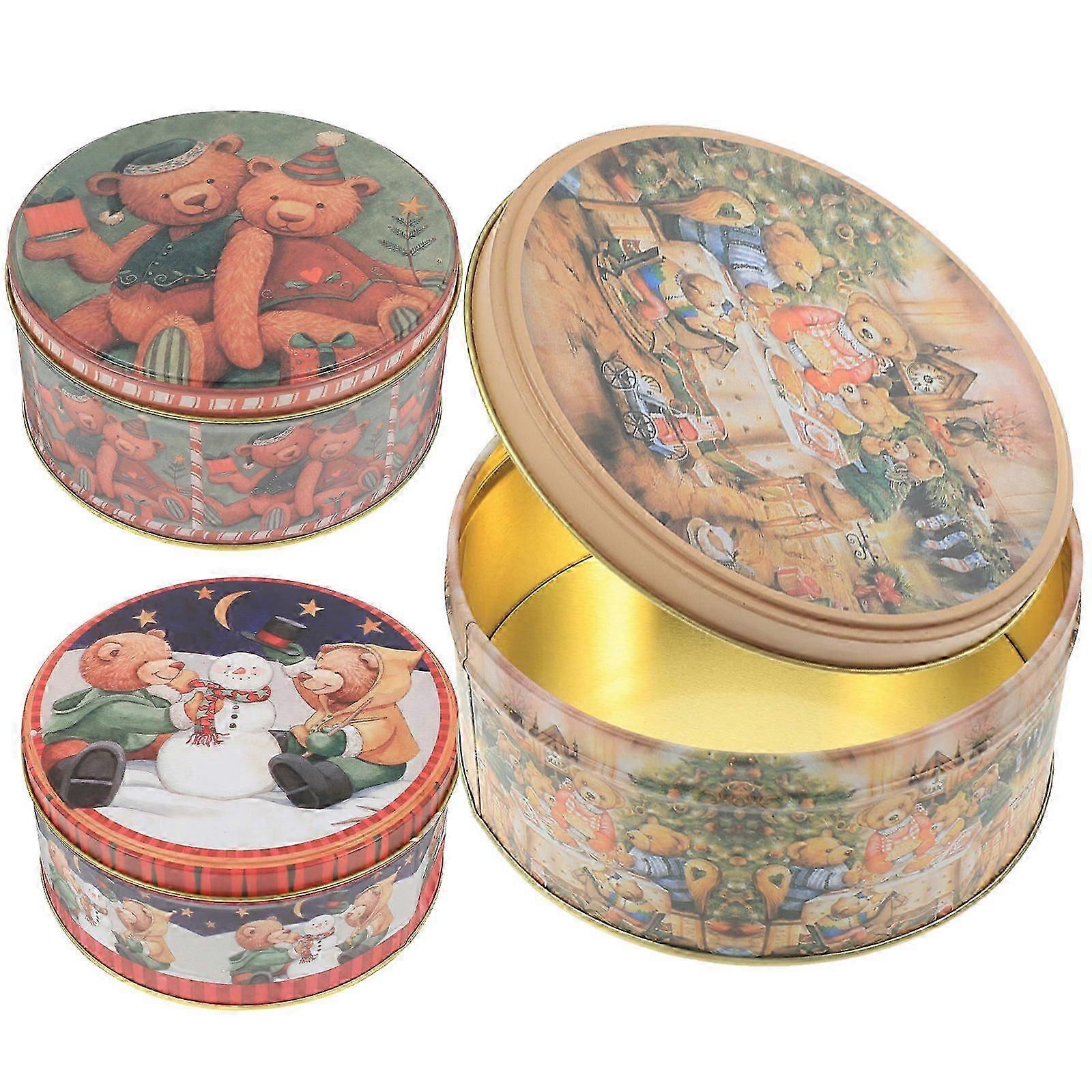 4Pcs Assorted Color Iron Candy Storage Boxes, Biscuit Containers for Gift Packaging