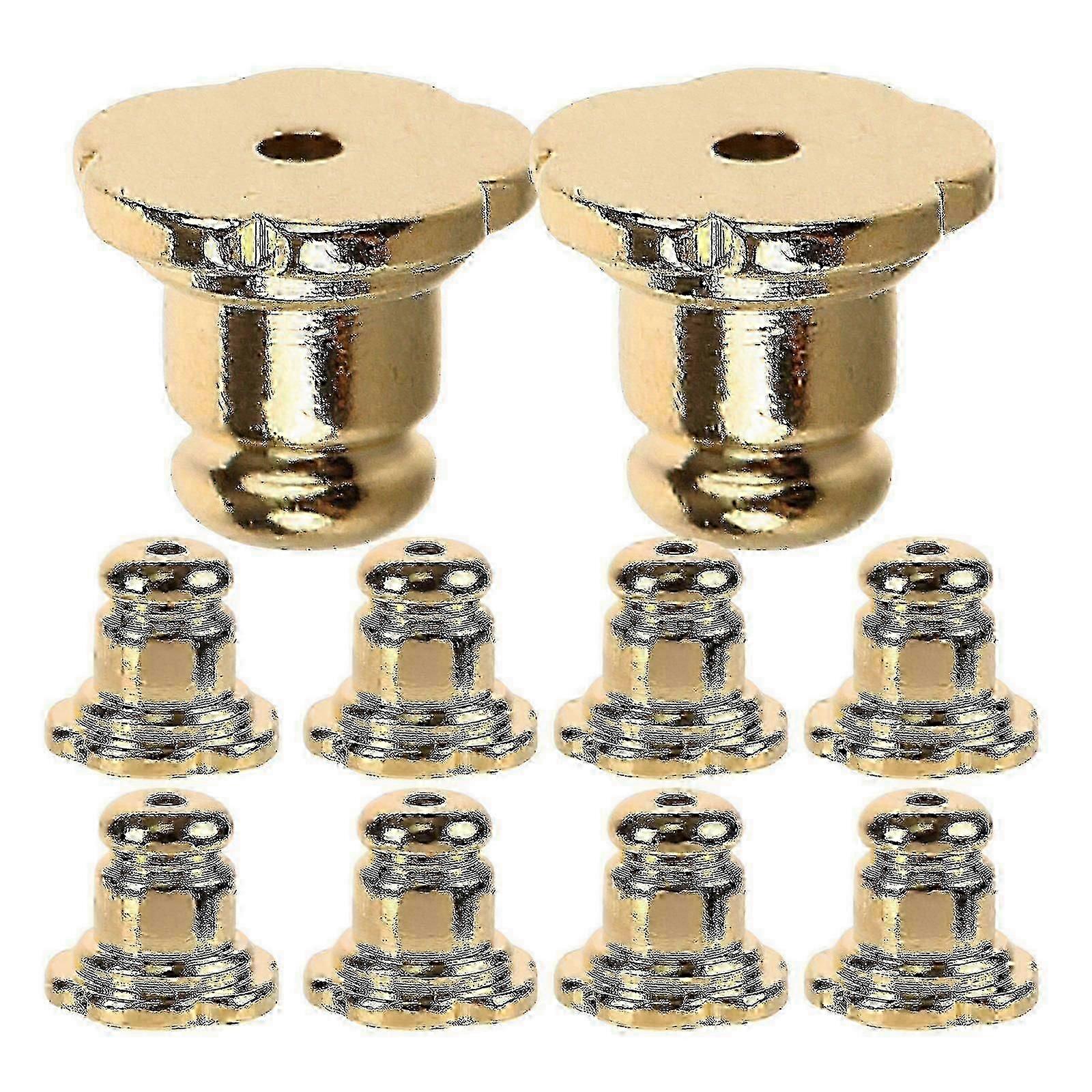 2026 Good!! Golden Electroplate Earring Backs for Studs Replacement Earring Backs 10Pcs