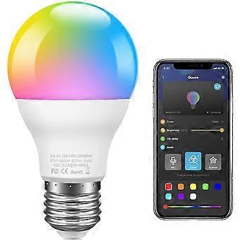 Smart LED Bulb with Bluetooth App - Dimmable, Music Sync, RGB Colors, Timer & 8 Scene Modes - No Hub Required