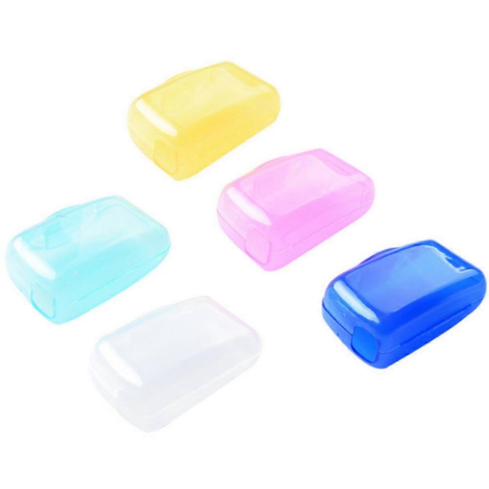 5-piece toothbrush set, , plastic, multi-color toothbrush head protector case