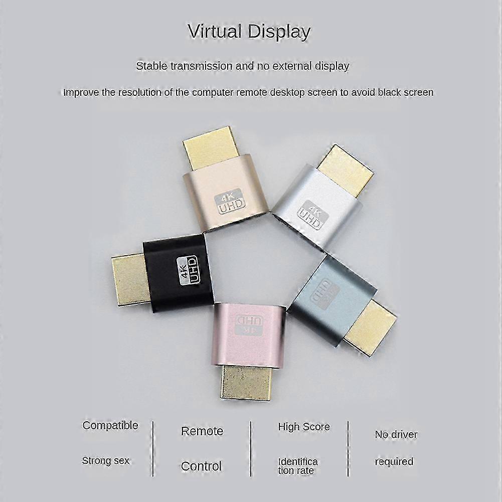 10Pcs -Compatible Virtual Display Adapter 4K EDID Dummy Plug Headless Ghost Display Emulator Video Card Lock Plate