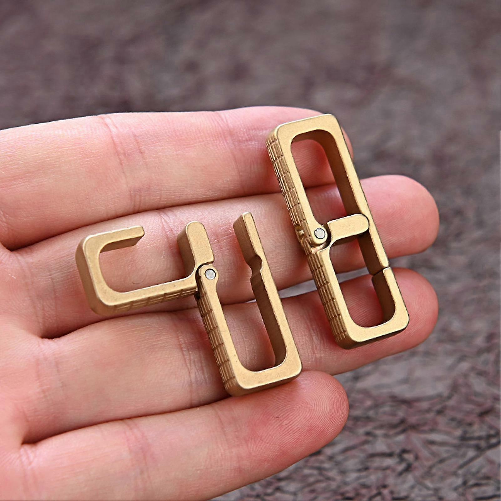 Brass Spring Snap Hook Rectangle Carabiner Clip for Backpack Buckle Keychain Keyring