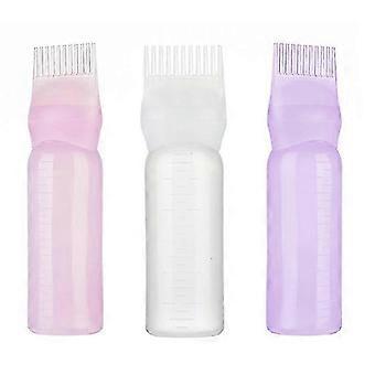 WUZHOU Hair Coloring Bottle with Comb, Shampoo Applicator Tool for Hair Oil, Root Comb Applicator, 3 Pcs Multicolor