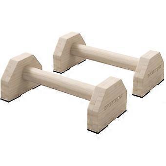 Push-up bars in a set of 2, robust & non-slip, up to 120 kg, beech wood, 30x13x10cm, natural