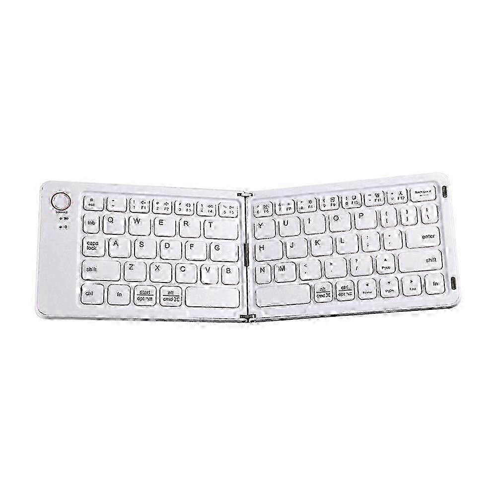Wireless Foldable Bluetooth Keyboard Mini Portable Double Folding Keyboard Suitable compatible with Laptops and