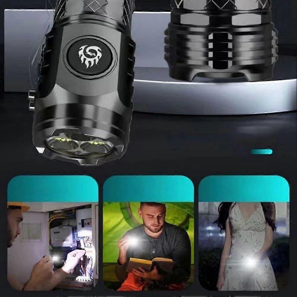 Compact Rechargeable Mini Flashlight with TypeC Fast Charging, Waterproof Pocket LED Flashlight Red