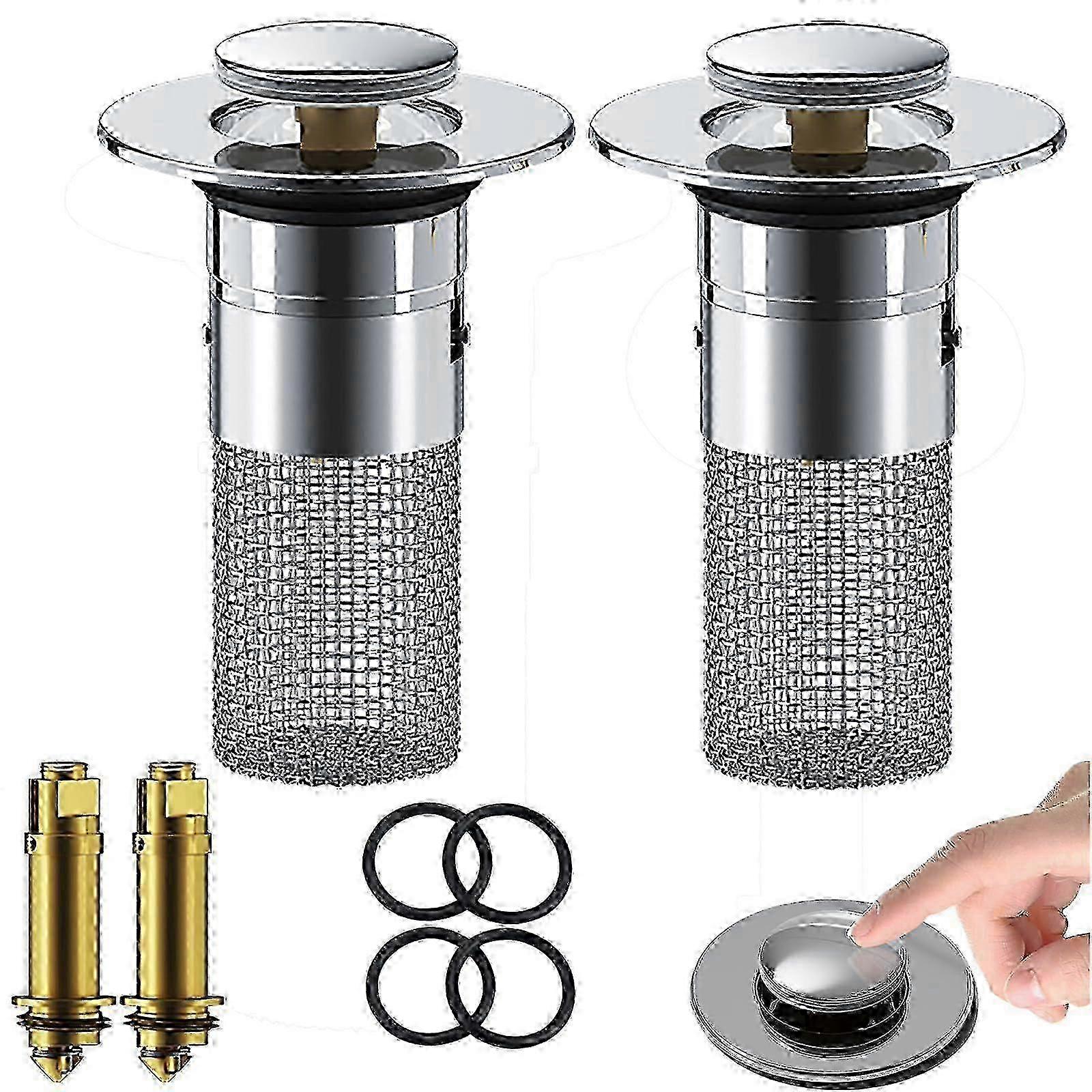 2 Pack Pop Up Sink Drain Strainer