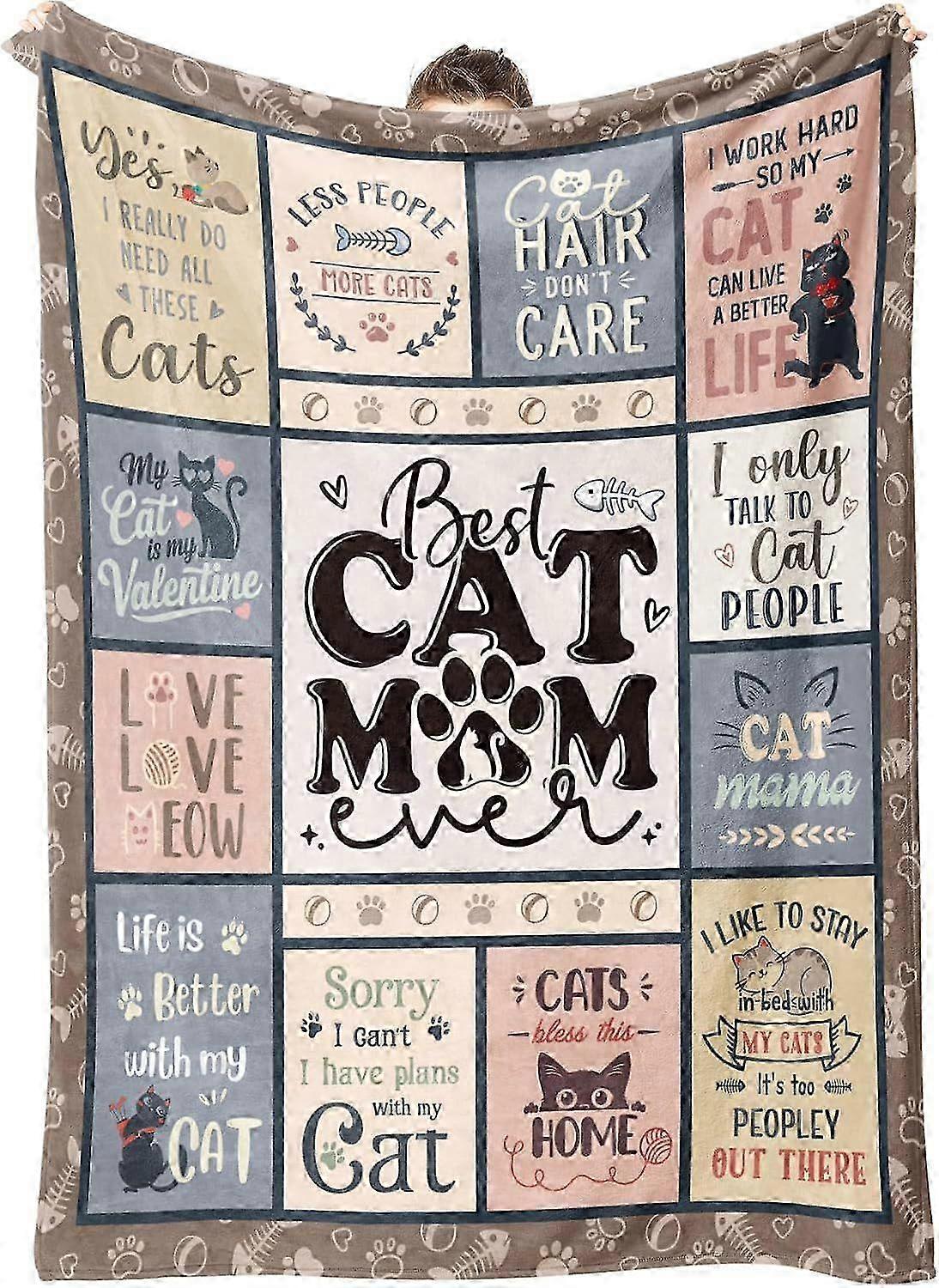 Funny Cat Mum Throw Blanket