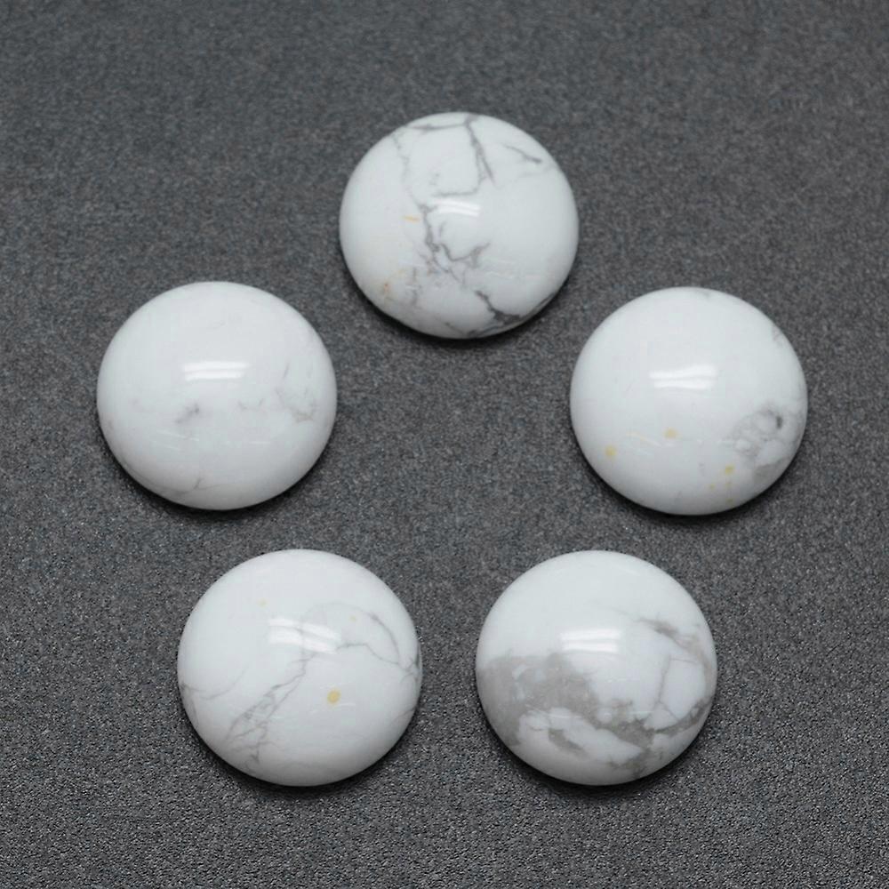 5pcs Howlite Cabochons Half Round 12x5~6mm