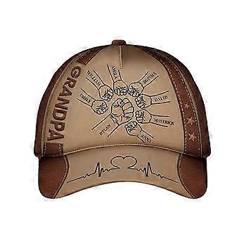 Baseball Hat Personalized Fist Bump Dad Grandpa Kids Names Cotton Twill Adjustable Father's Day
