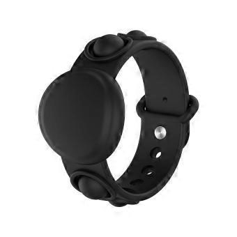Bracelet with Hidden Tracker Compartment Compatible with AirTag for Kids Toddlers – Adjustable Silicone Fit, Black
