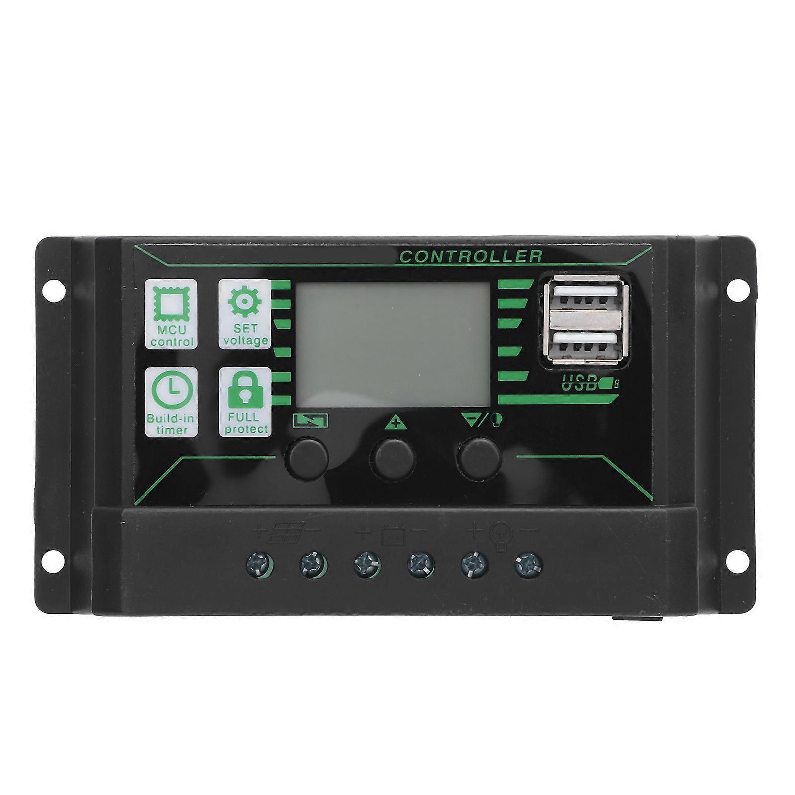 12V 24V 10A Solar Charge Controller LCD USB
