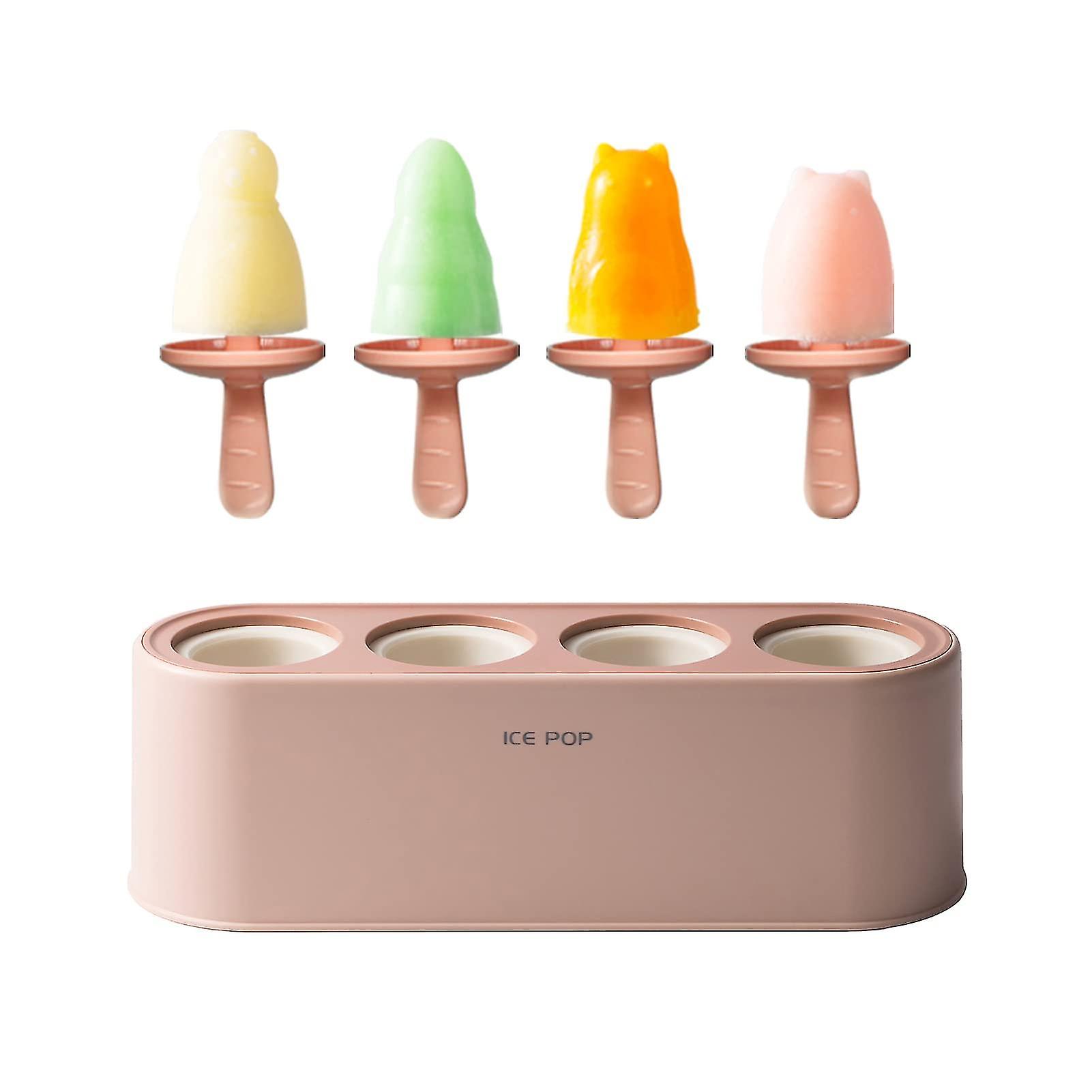 Silicone Popsicle Molds Cartoon Shape, Baby Popsicle Molds Bpa Free, Reusable Popsicle Molds (pink)