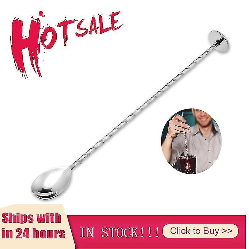 High Quality Stainless Steel Cocktail Bar Spiral Pattern Drink Shaker Muddler Stirrer Twisted Mixing Spoon Kitchen Tableware