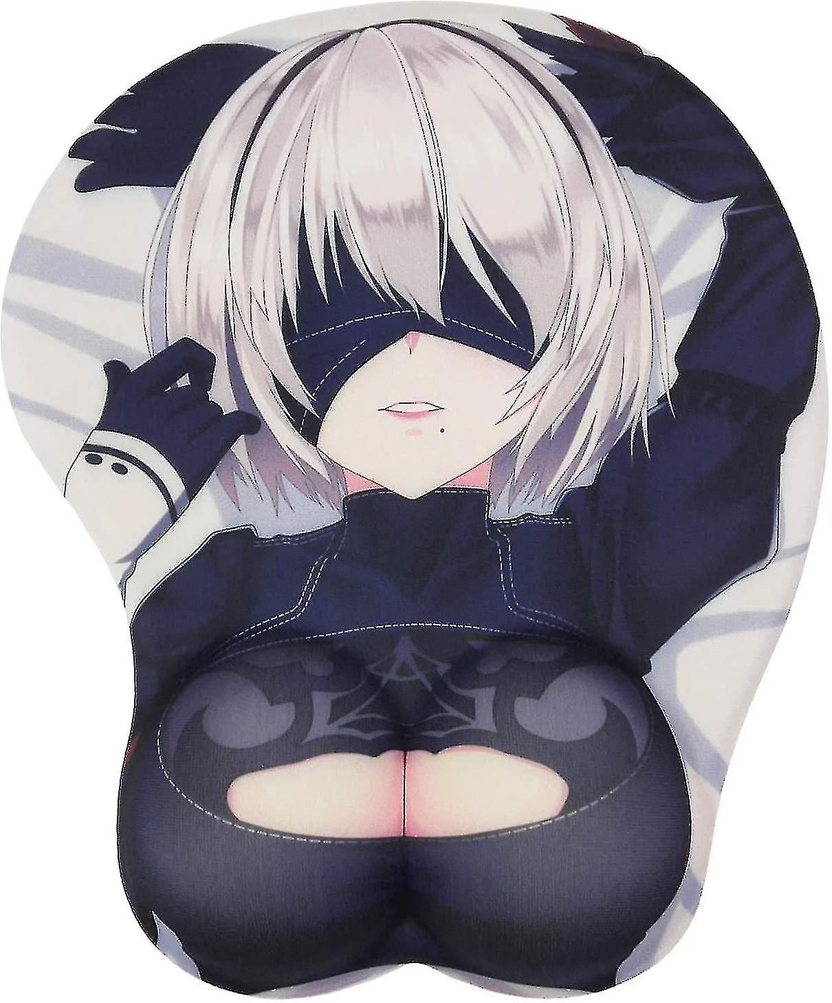 Computer Mouse Mat With Gel Wrist Support, Non Slip Mouse Pad (black)