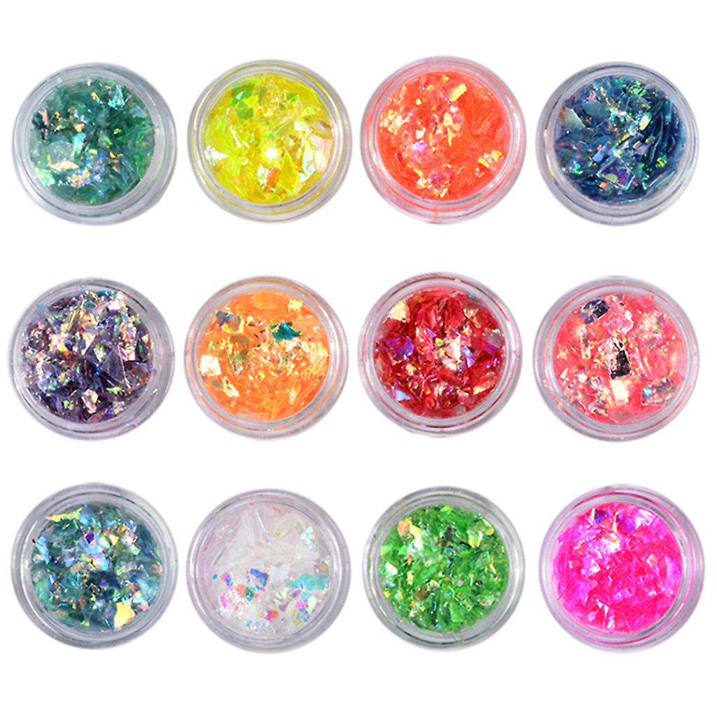 12 Colors Manicure for Shell Cellophane Colorful Candy for Aurora Papers Epoxy F