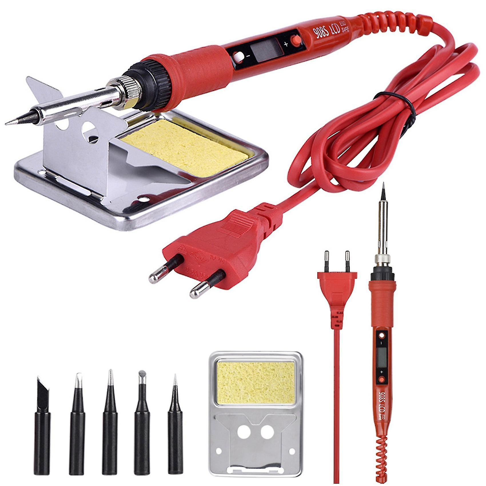 220v 80w Lcd Temperature Adjustable Soldering Iron With High-quality Soldering Iron Tip And Kit,eu