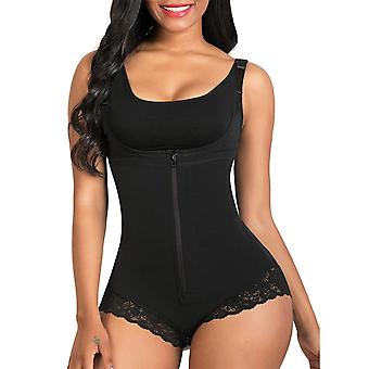 Shapewear For Women Tummy Control Body Shaper Zipper Open Bust Bodysuit, Black