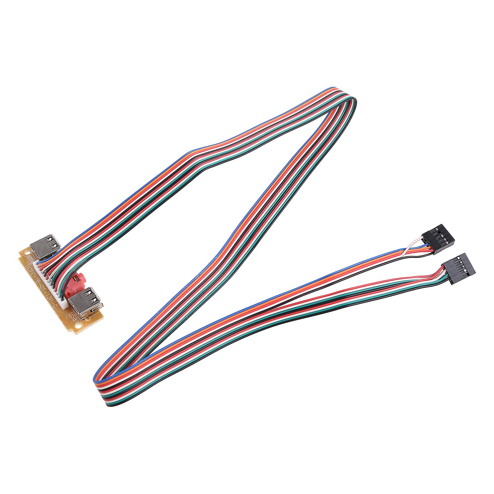 2-Port USB 2.0 Computer for Case Front Panel Audio Jacks Port Mic Earphone Cable