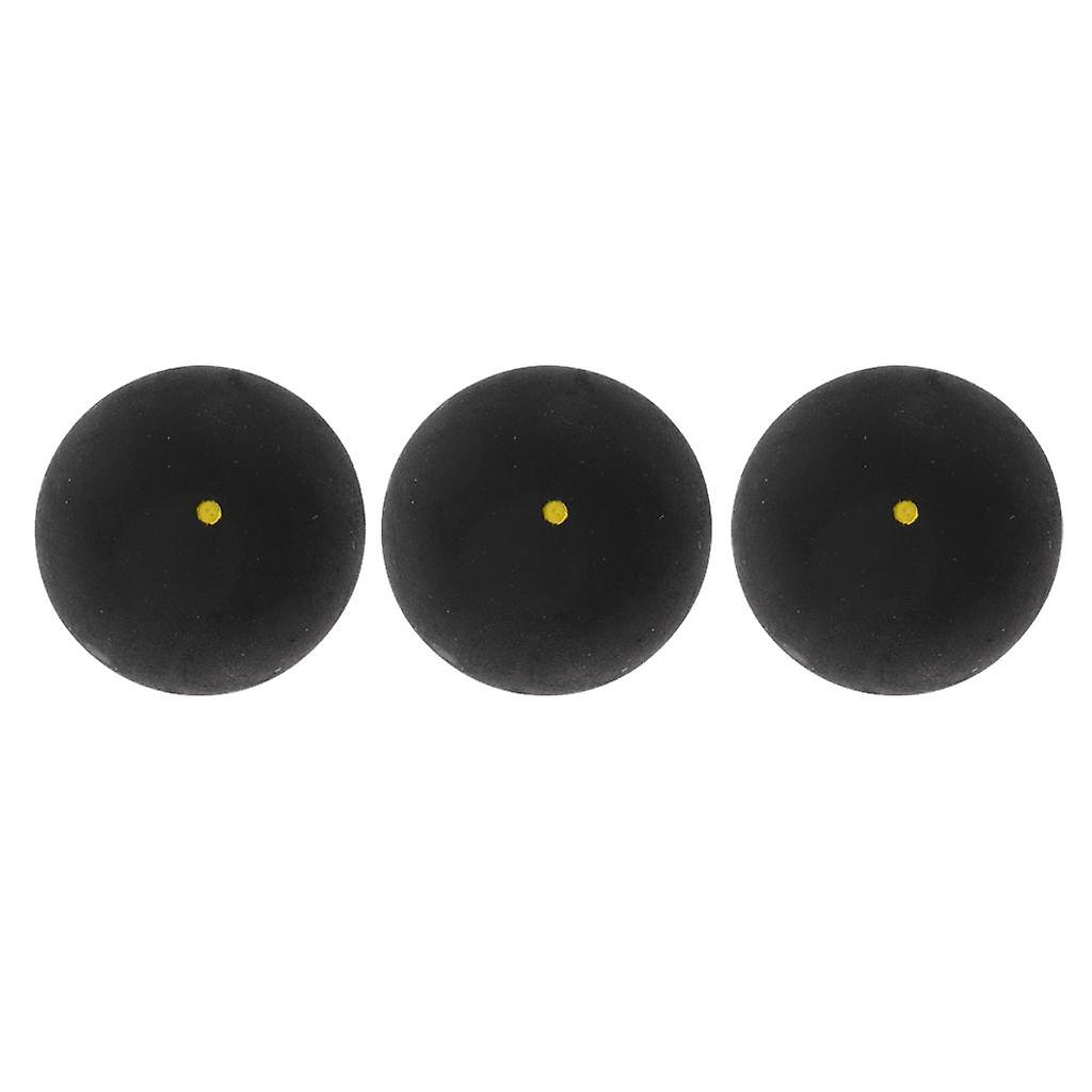 Pack of 3 Single Yellow Dot Trainning Squash Balls for Practice Training