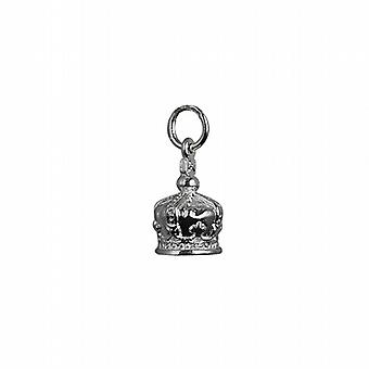 Silver 12x10mm Royal Crown Pendant or Charm