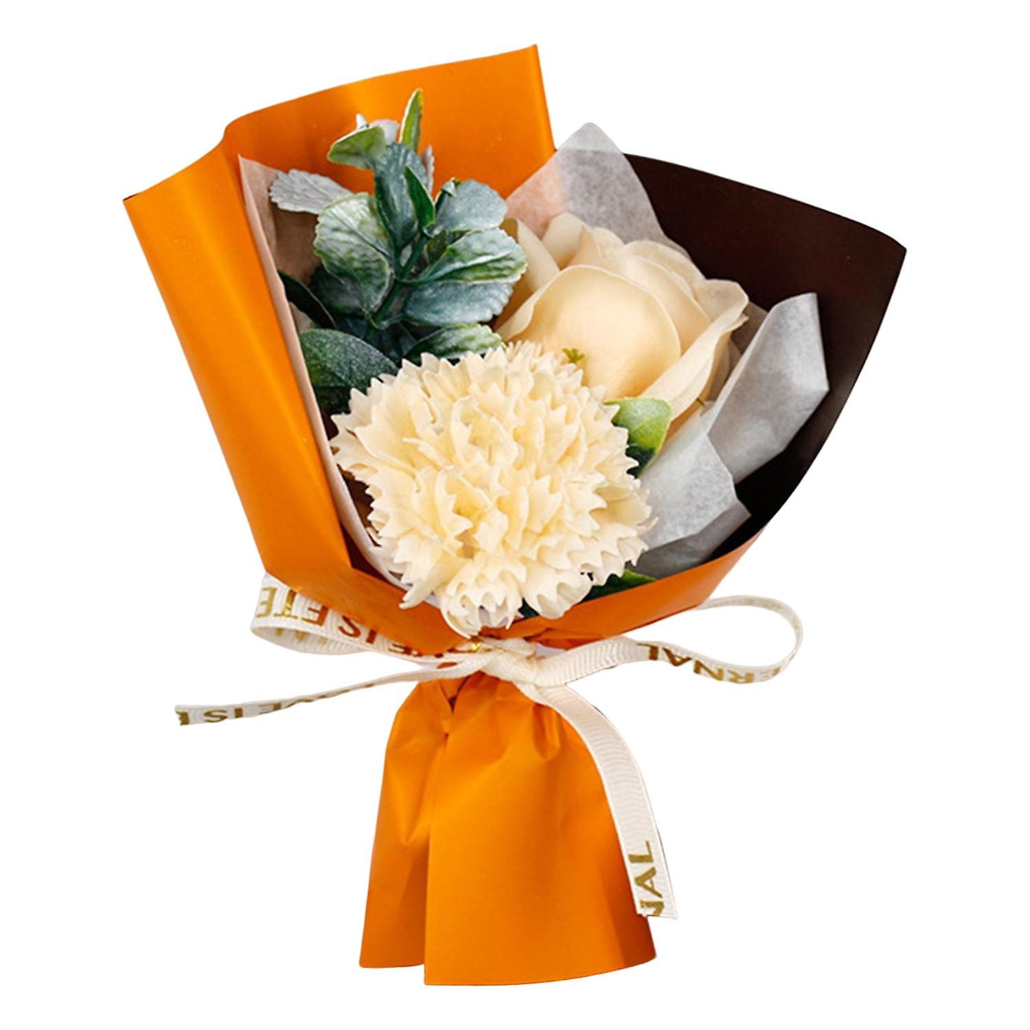 Faux Bouquet High Color Fadeless Wonderful Gift Simulation Carnation Rose Soap Bouquet for Dating