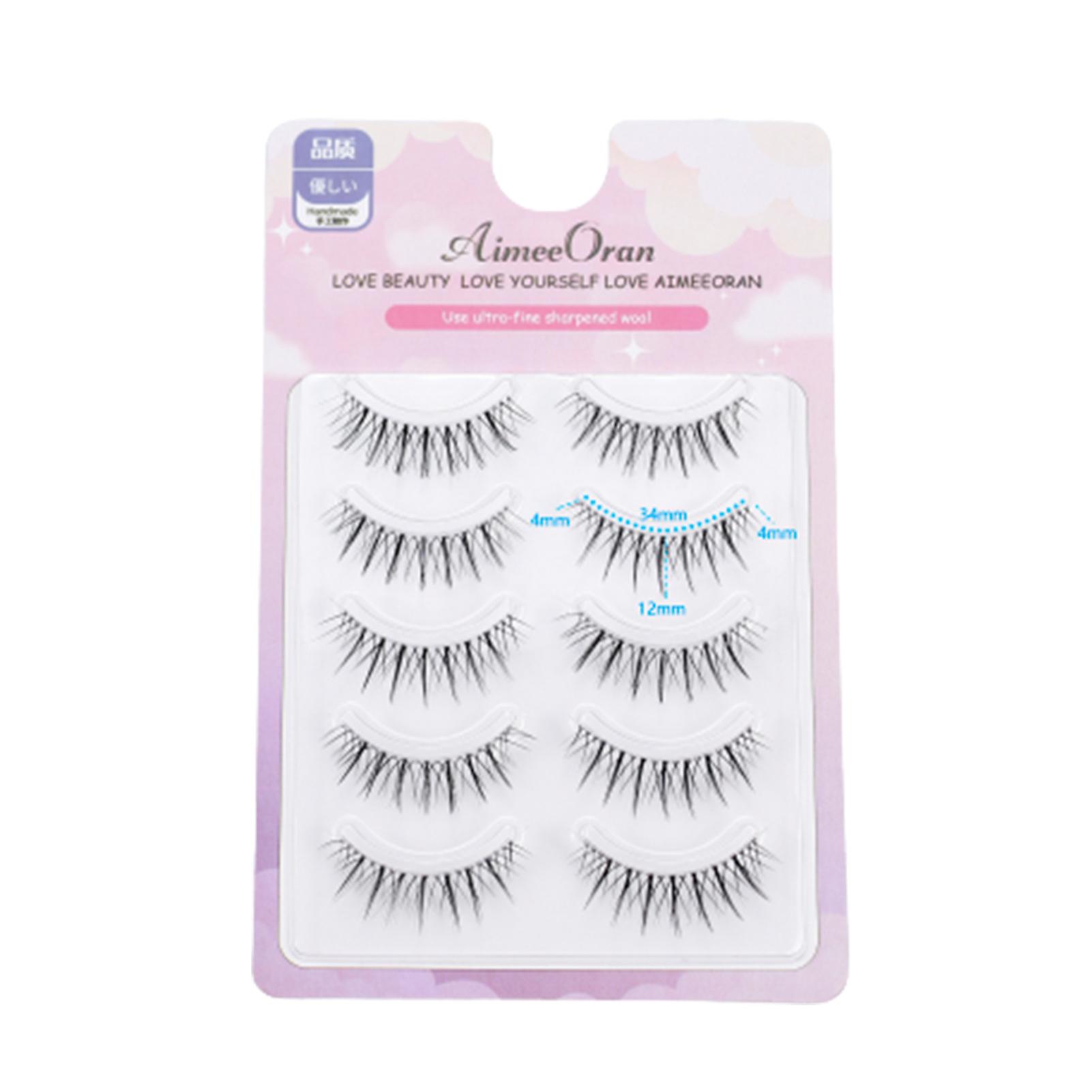 5 Pairs False Eyelashes Pack 3d Effect Lengthening Eyelashes