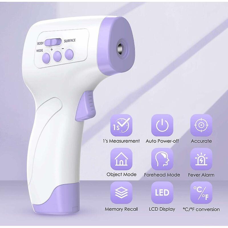 Adult Forehead Thermometer Infrared Thermometer with Fever Alert 2 in 1 Non-contact Forehead Thermometer with Memory Function, LCD Display, Infrared