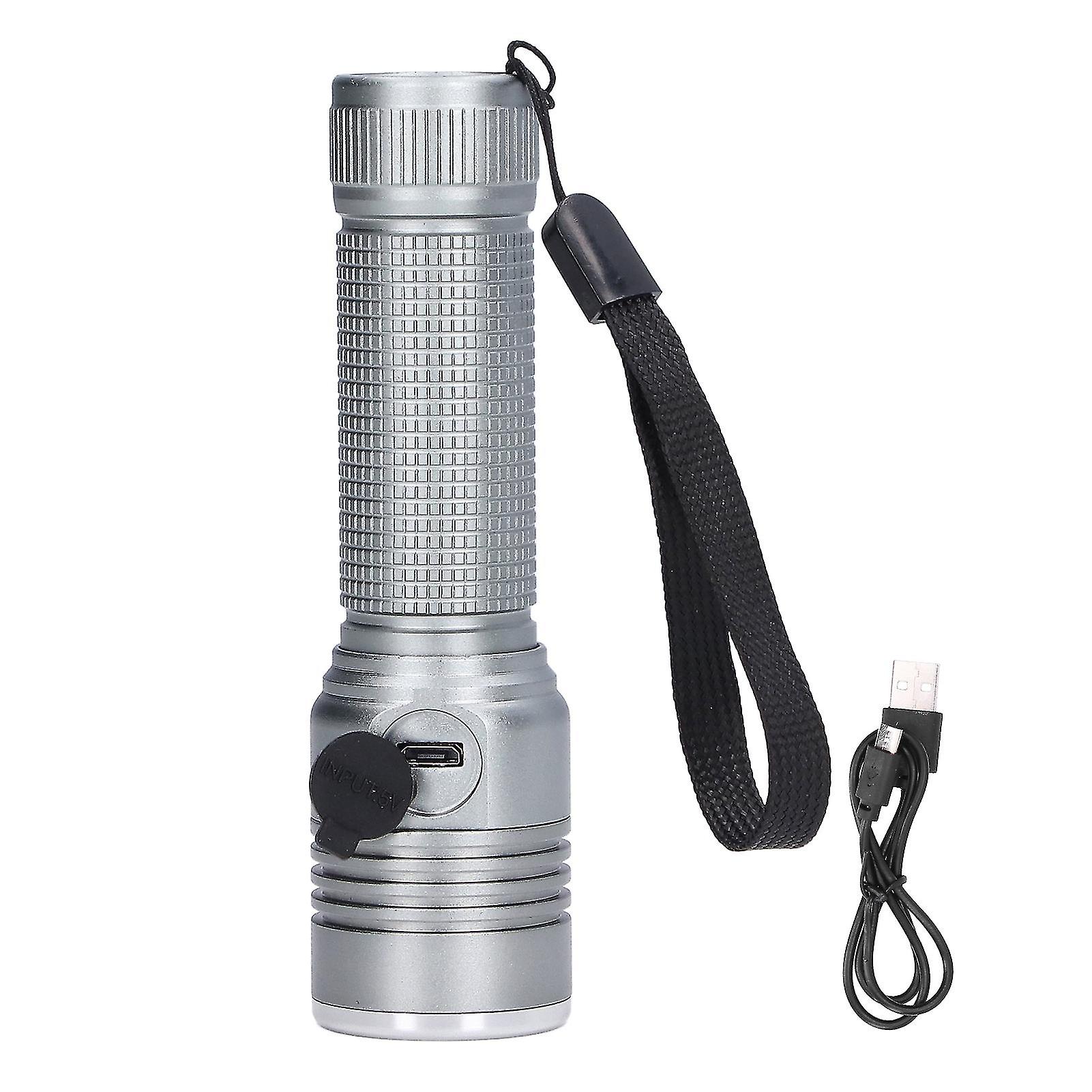 2000LM Grey Aluminum Zoom Flashlight with Protective Features
