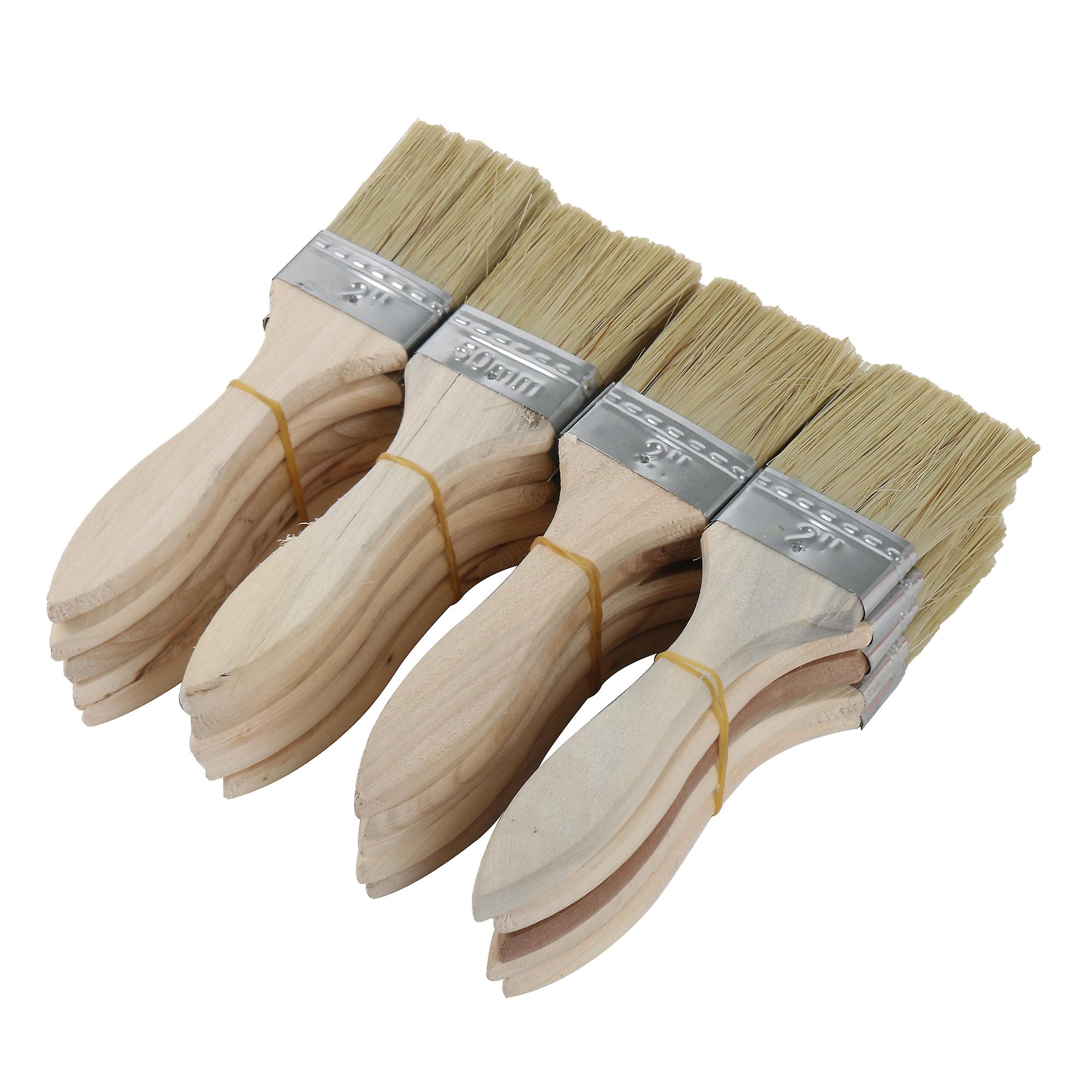 20x Thick Wood Handle Brushes for Paint Stains Varnishes 17.5x4.5cm