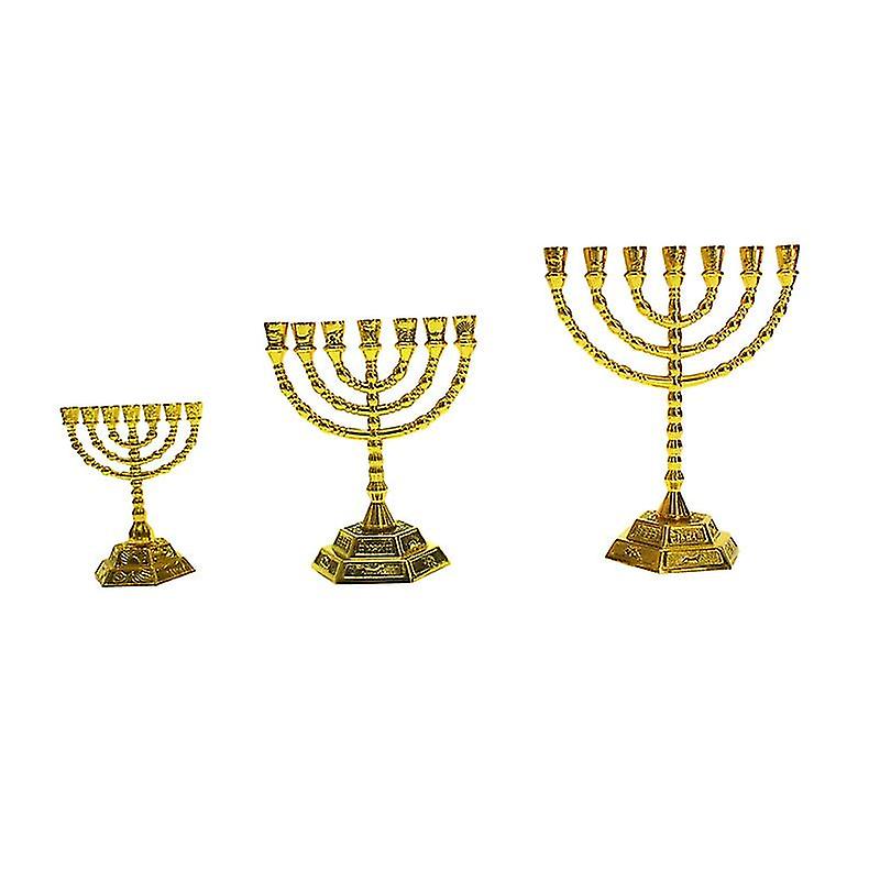 Jewish Menorah Candle-holders Religions Candelabra Hanukkah Candlesticks 7 Branch