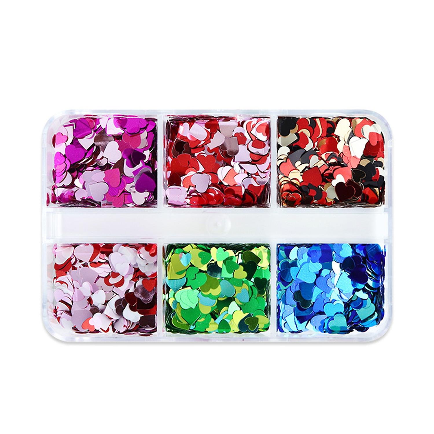 1 Box Nail Art Sequins Shining Light-Reflective Sparkling DIY Stunning Visual Effect 6 Grids