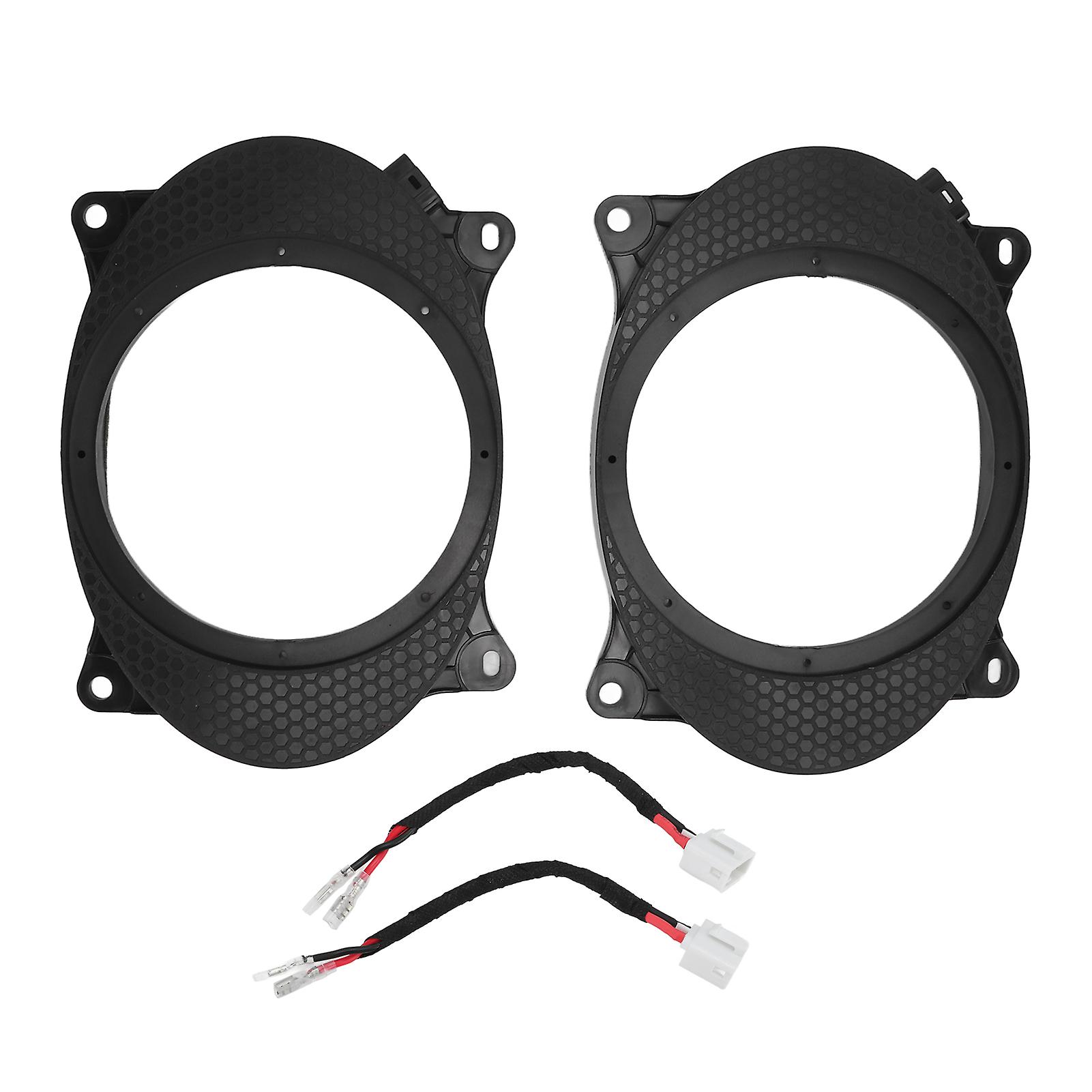 2Pcs Black 6.5" Door Speaker Adapter Spacers with Wiring Harness Replacement for Corolla Levin 6X9