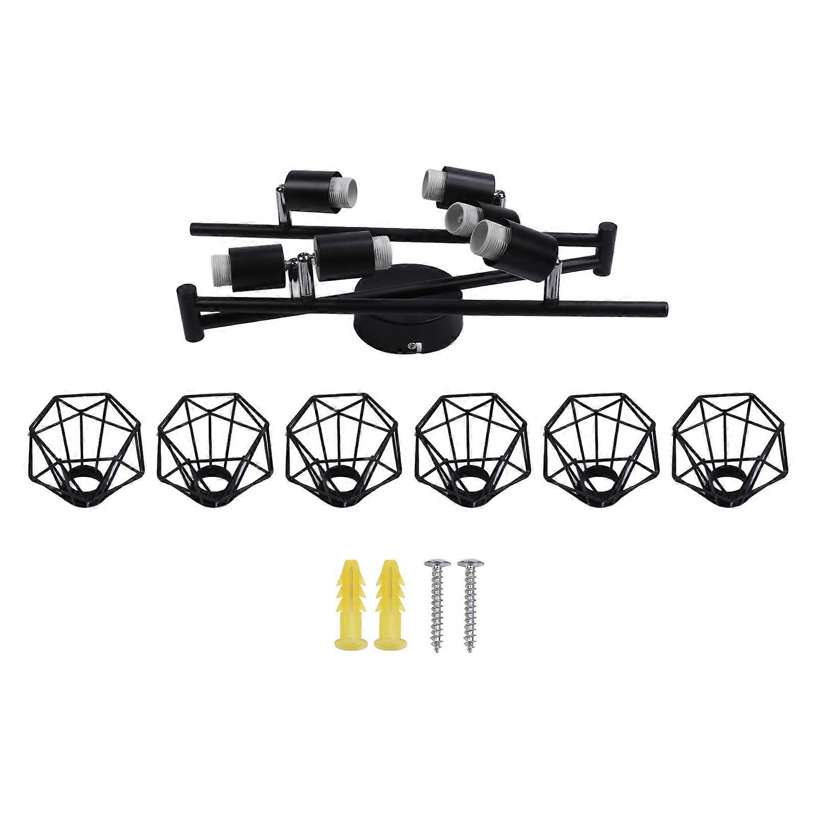 Kit d'éclairage sur rail E14 à 6 ampoules, noir, spot rotatif à 6 voies, pour chambre, cuisine, couloir, 85-265 V