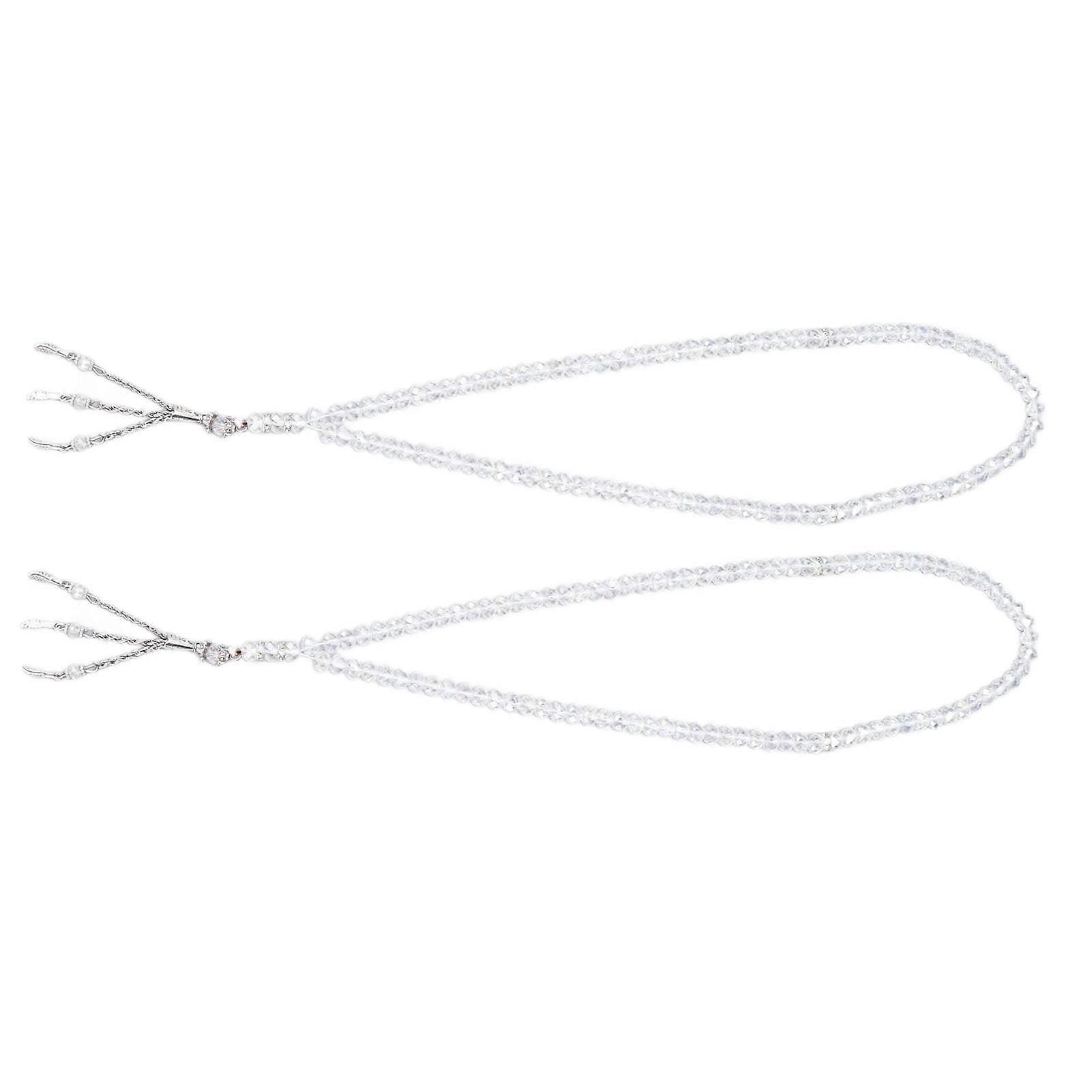 2PCS Colored Glaze Muslim Prayer Beads, 8mm Transparent Texture