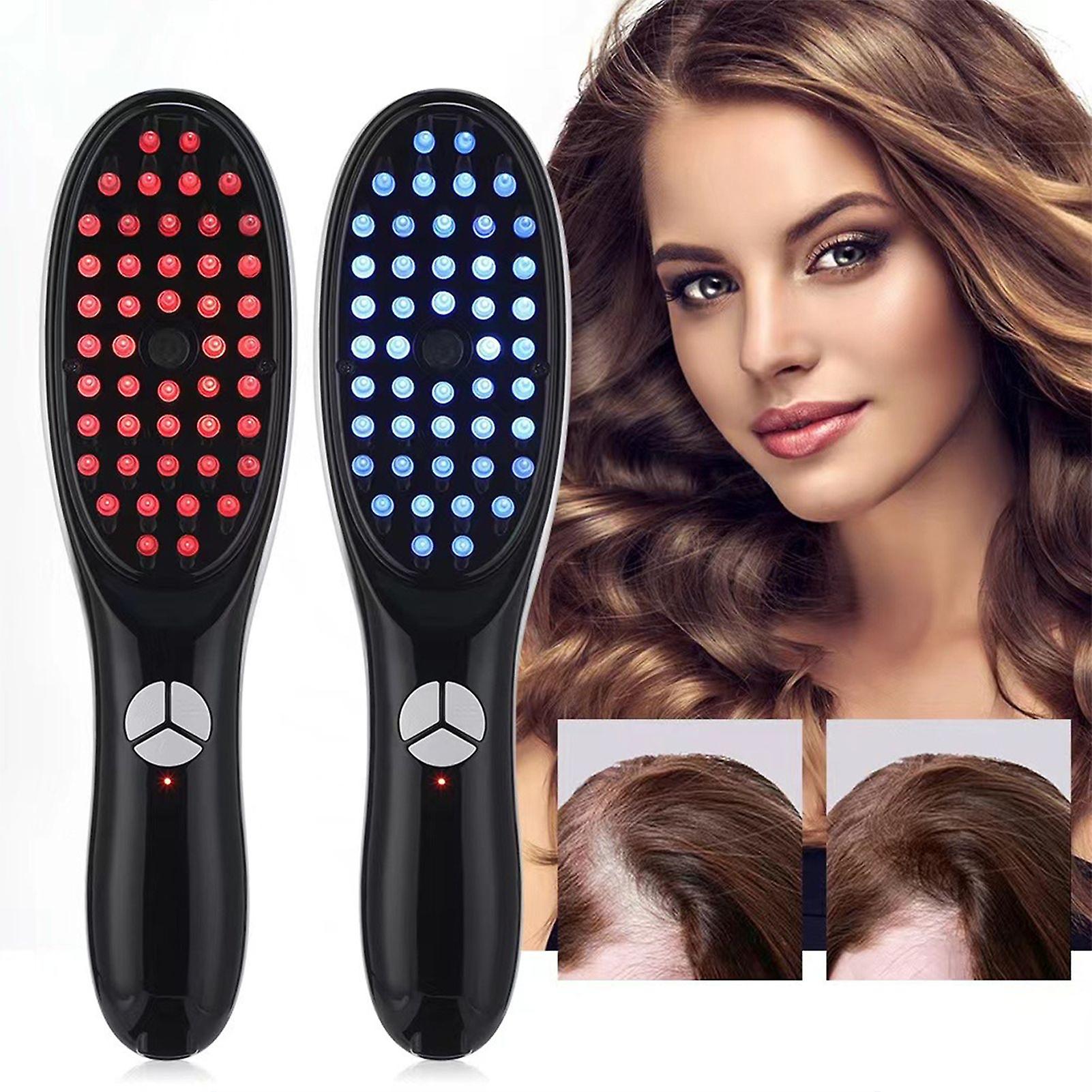 Electric Led Scalp Massage Combhair Growth Oil Applicator Soft Scalp Head Fluid Brushes Head Massage Comb
