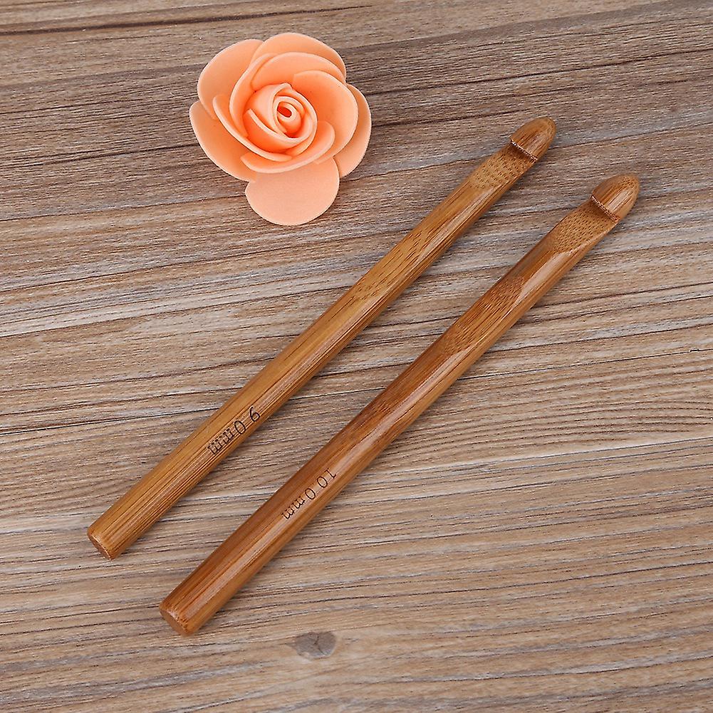 12pcs Carbonized Bamboo Knitting Needles Crochet Hooks Sweater Needles Yarn Weaving Tool